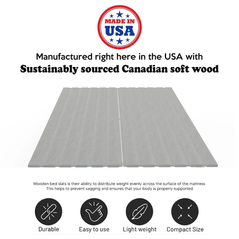 0.75 Vertical Heavy Duty Mattress Support Wooden Slats with Cover.