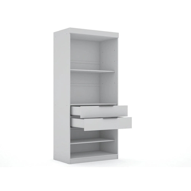 Mulberry 2 Sectional Modern Wardrobe Closet with 4 Drawers