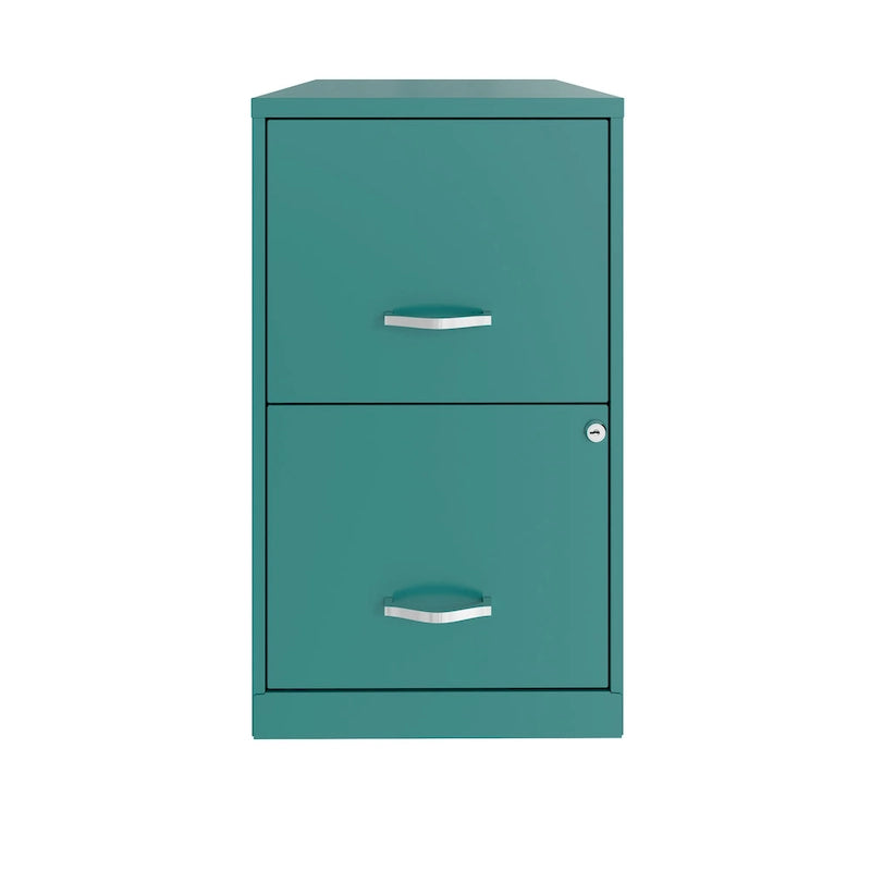 Space Solutions 18in. 2 Drawer Metal File Cabinet, Teal
