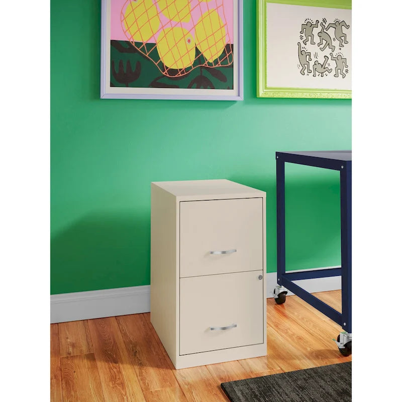 Space Solutions 18in. 2 Drawer Metal File Cabinet, Teal