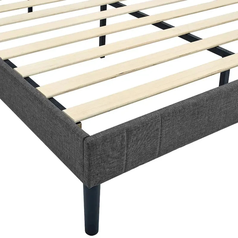 MUSEHOMEINC Tufted Upholstered Platform Bed Frame