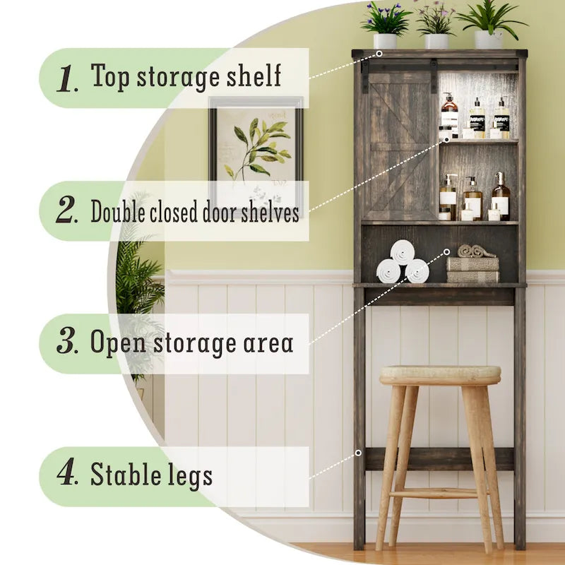 Freestanding Over The Toilet Storage - N/A
