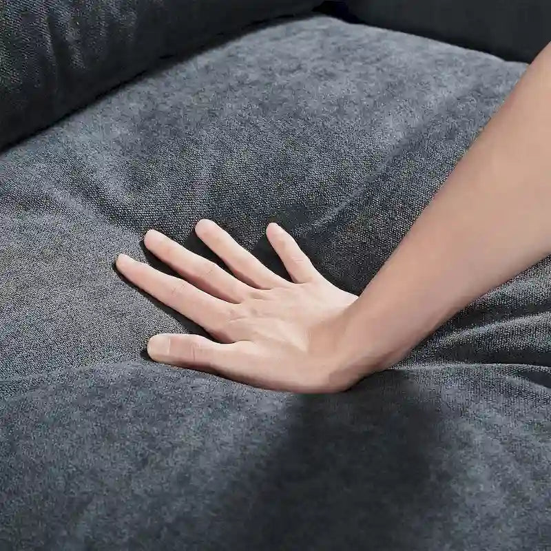U_Style Modern Large L-Shape Feather Filled Sectional Sofa, Convertible Sofa Couch with Reversible Chaise for Living Room