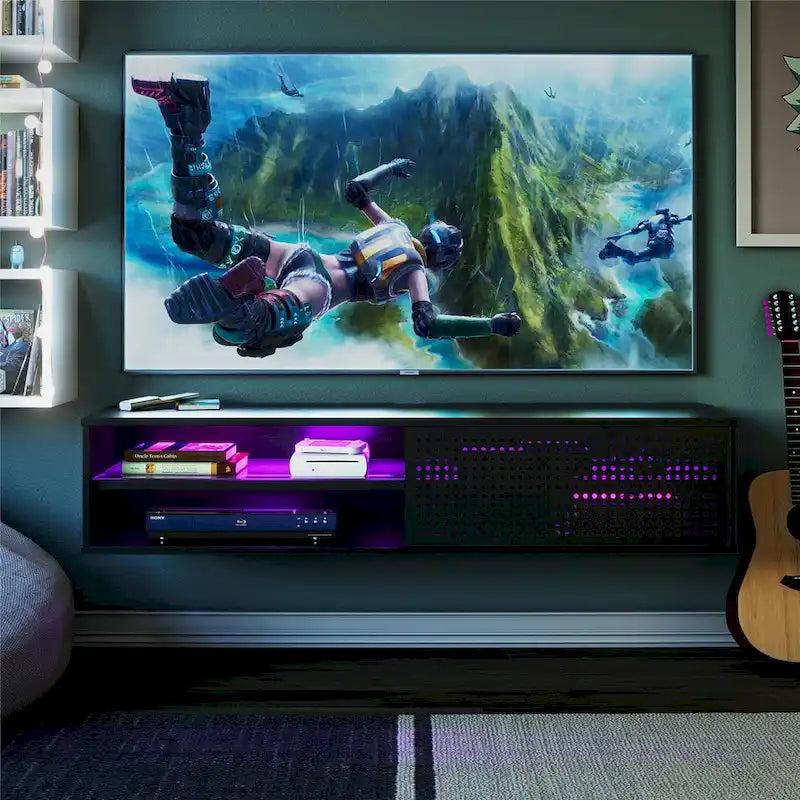 Ntense Glitch Floating TV Stand for TVs up to 60
