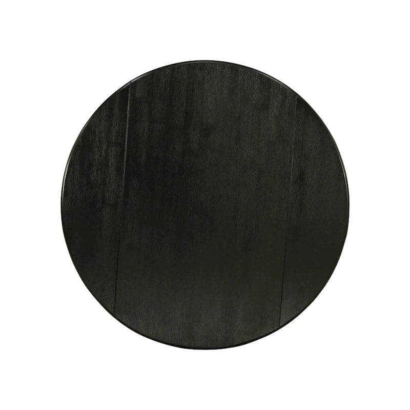 East West Furniture Dublin Modern Kitchen Table - a Round Dining Table Top with Dropleaf & Pedestal Base, (Finish Option)