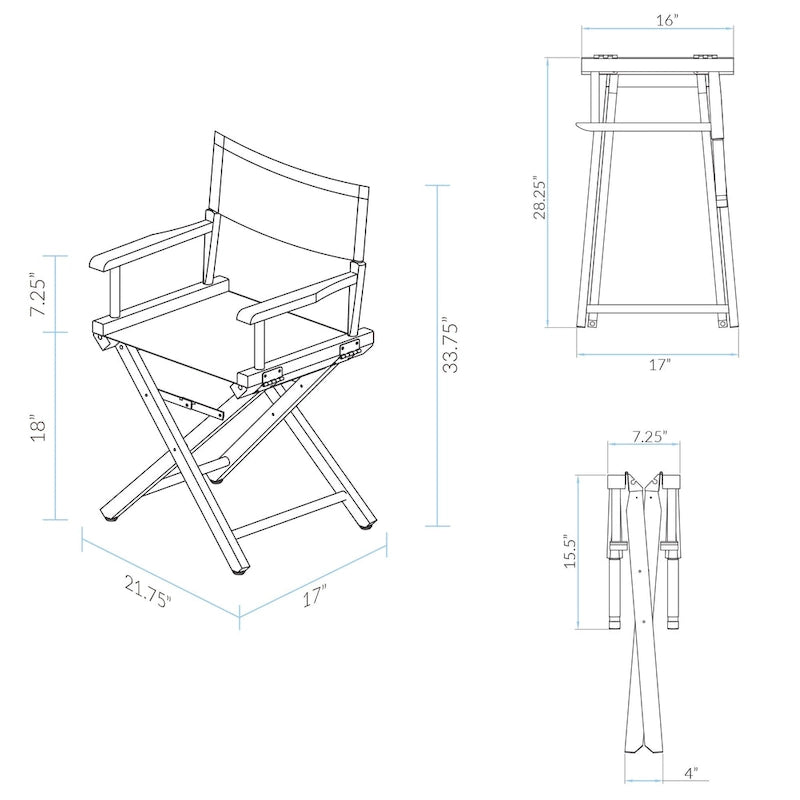 18 Director's Chair Honey Oak Frame-Congo BongoNatural - 21.75W x 17D x 33.75H