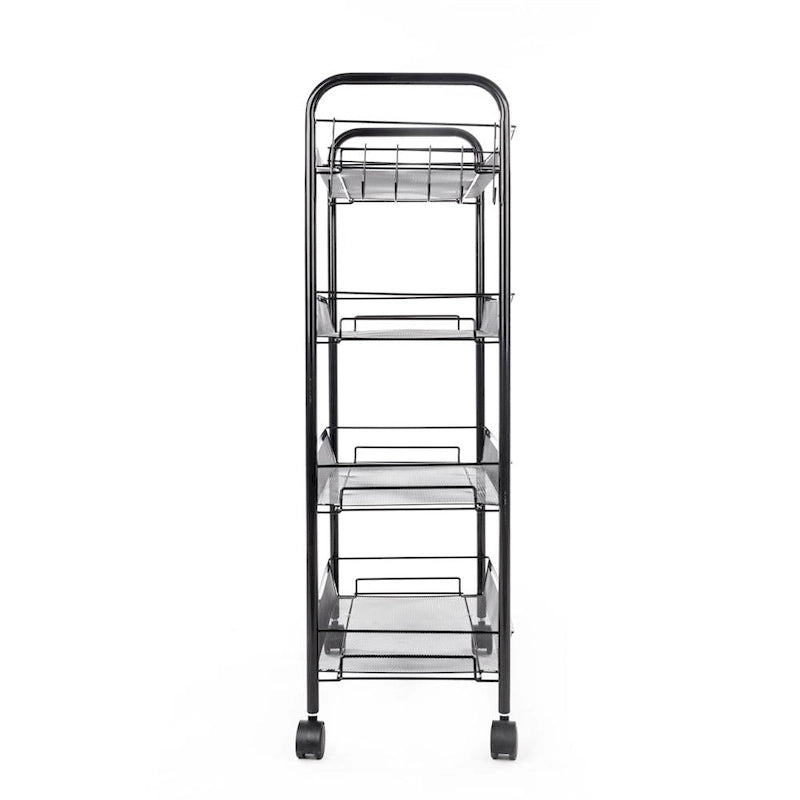 4 Tier Organizer Metal Rolling Storage Shelving Rack Kitchen Wire Shelf