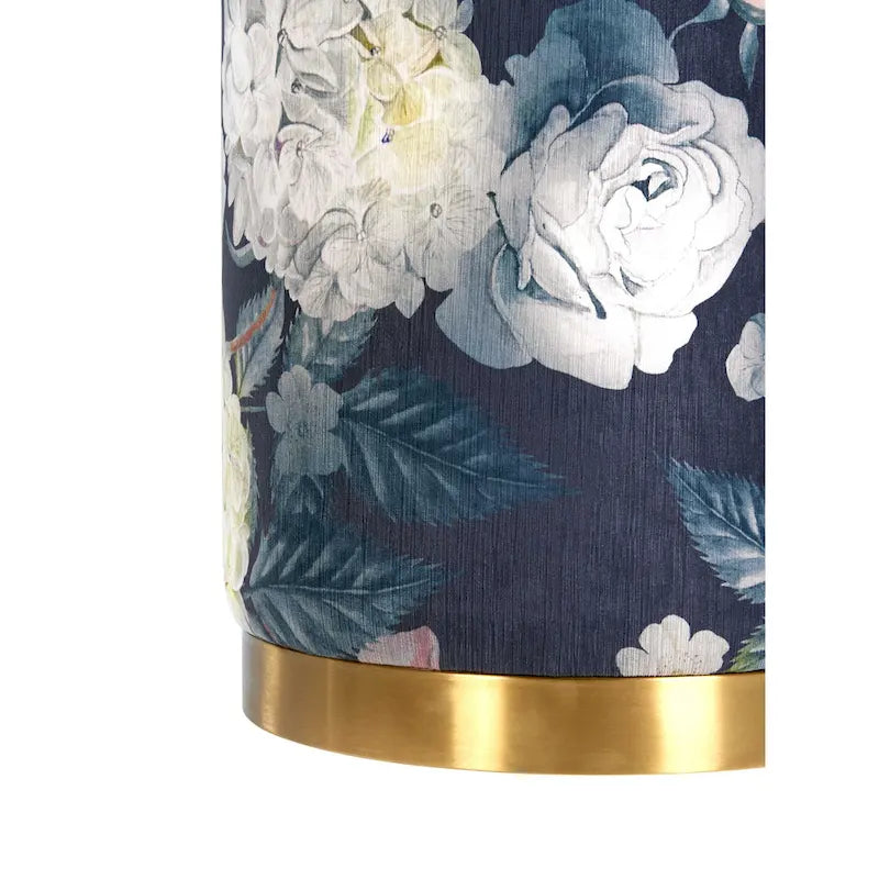 Opal Floral Velvet Ottoman