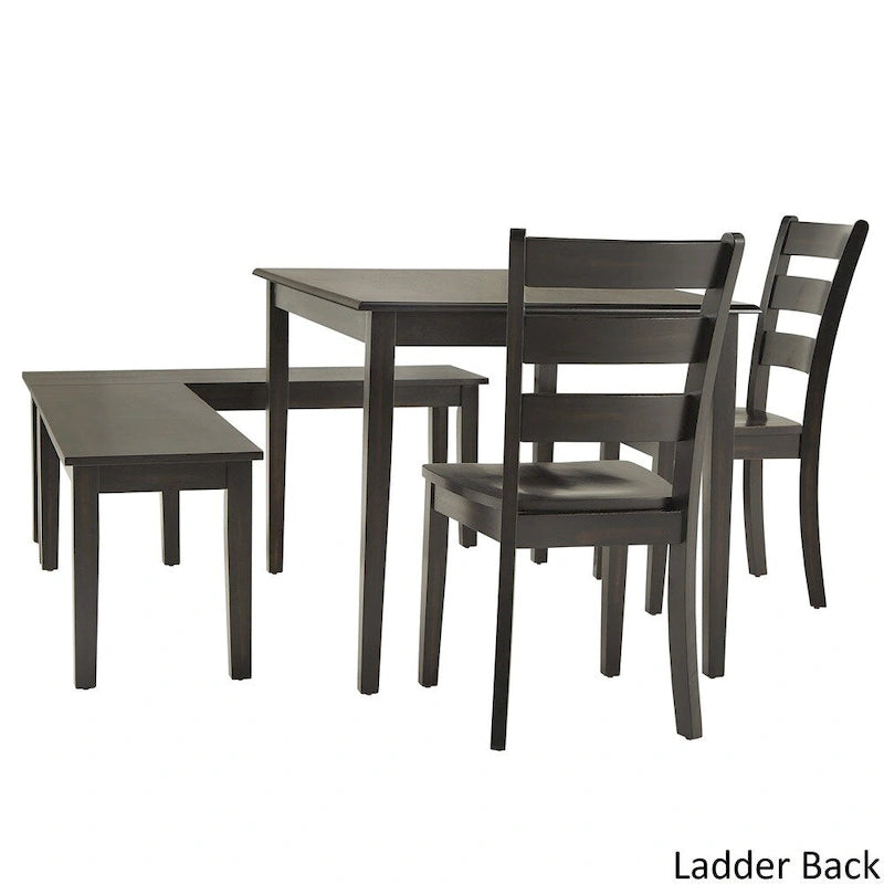 Wilmington II Rectangular Antique Black Breakfast Nook Set by iNSPIRE Q Classic