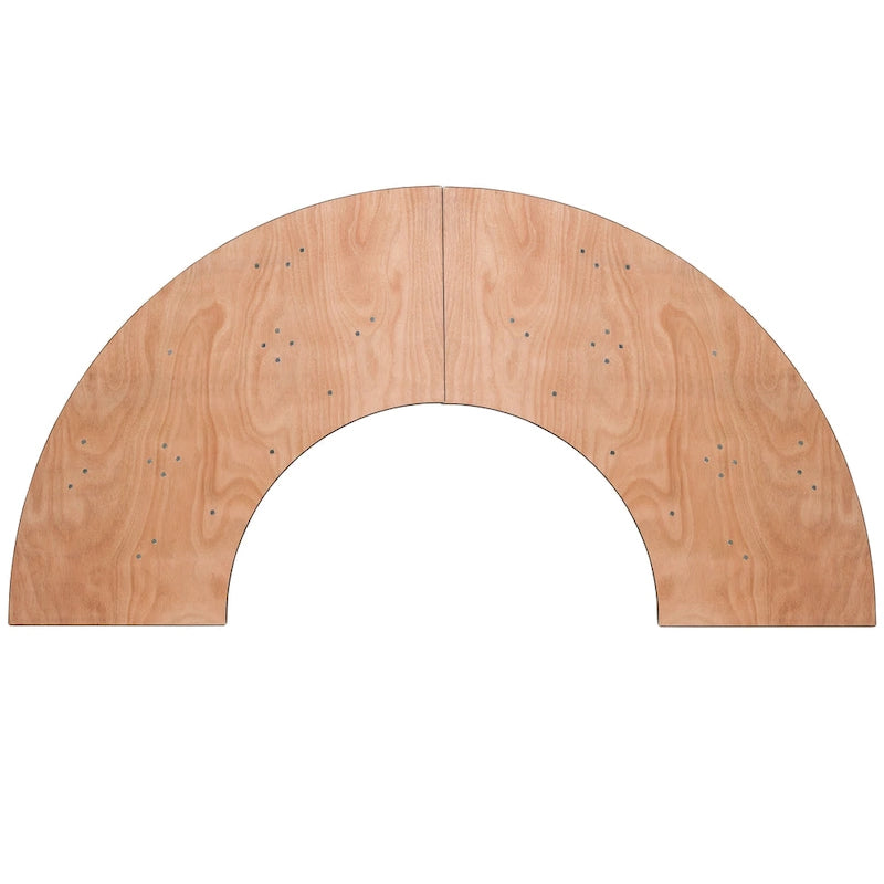 4-foot Serpentine Wood Folding Banquet Table - 24W x 48D x 30.25H - 24W x 48D x 30.25H