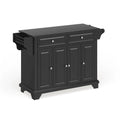 Crosley Lafayette Granite Top Kitchen Island in Black Finish - 51.5W x 18D x 36H