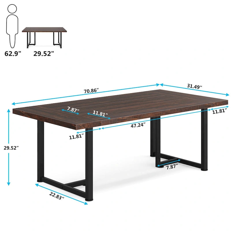 70.8 Executive Computer Desk for Home Office