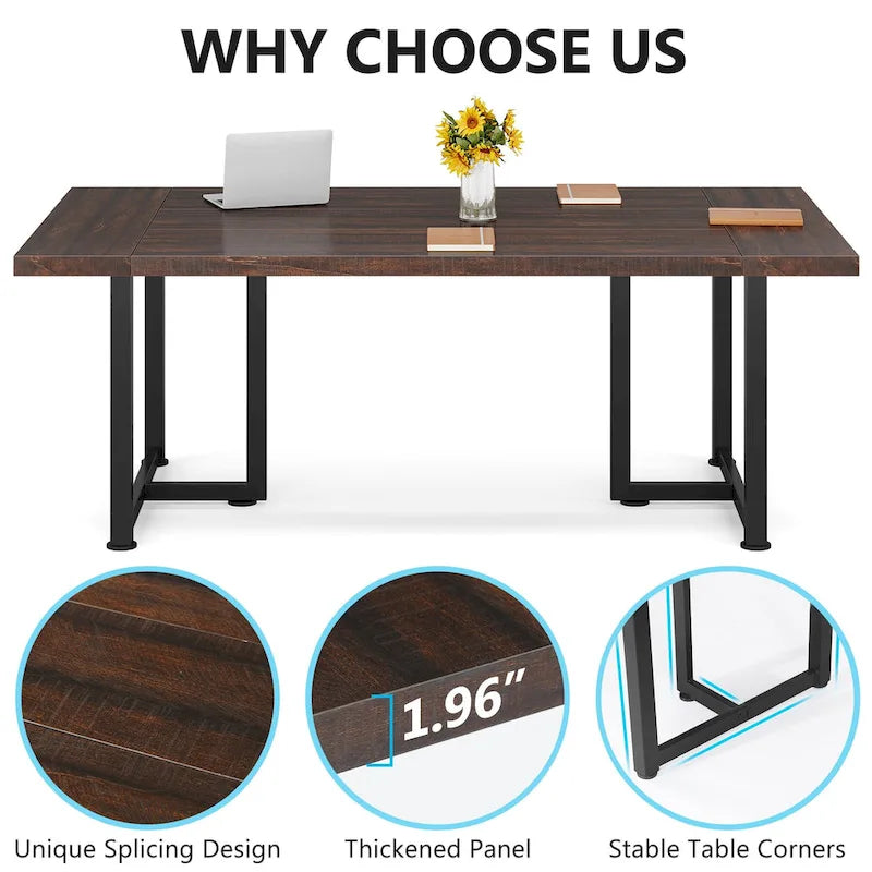 70.8 Executive Computer Desk for Home Office