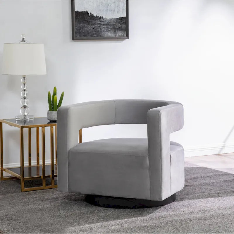 SAFAVIEH Couture Cela Swivel Chair (Fully Assembled) - 31.1 W x 28.4 L x 26.8 H - 31Wx28Dx27H