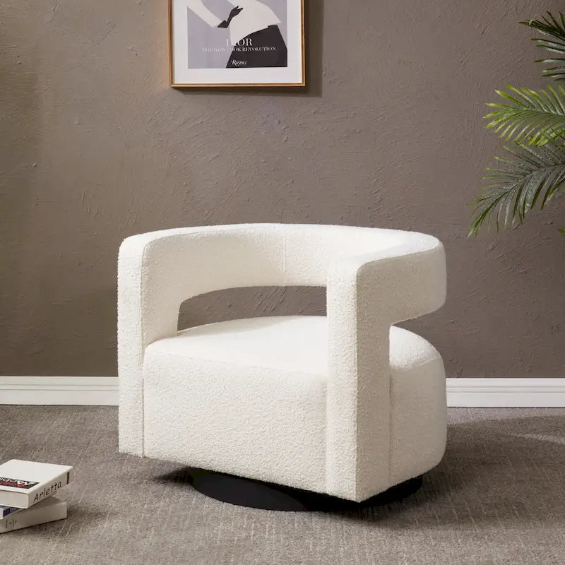 SAFAVIEH Couture Cela Swivel Chair (Fully Assembled) - 31.1 W x 28.4 L x 26.8 H - 31Wx28Dx27H
