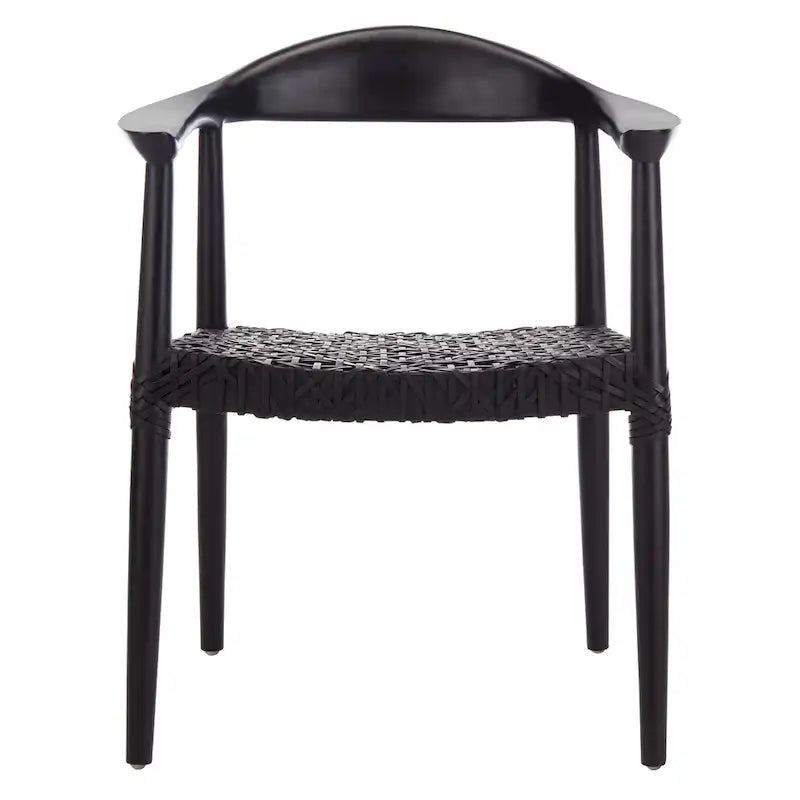 SAFAVIEH Therese Leather Woven Accent Chair - 25 W x 20.9 L x 30.9 H - 25Wx21Dx31H