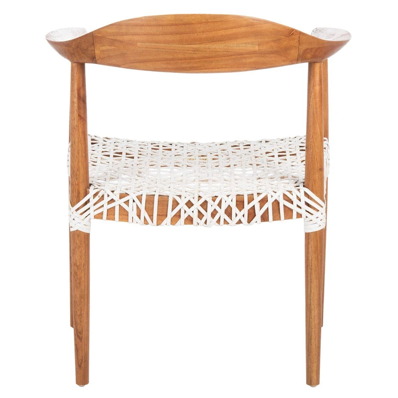 SAFAVIEH Therese Leather Woven Accent Chair - 25 W x 20.9 L x 30.9 H - 25Wx21Dx31H