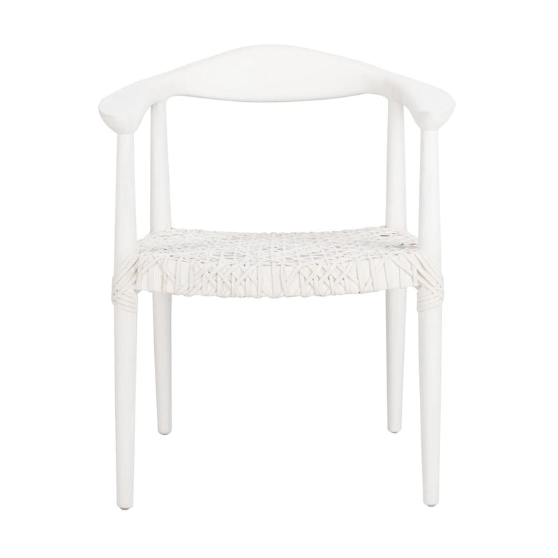 SAFAVIEH Therese Leather Woven Accent Chair - 25 W x 20.9 L x 30.9 H - 25Wx21Dx31H