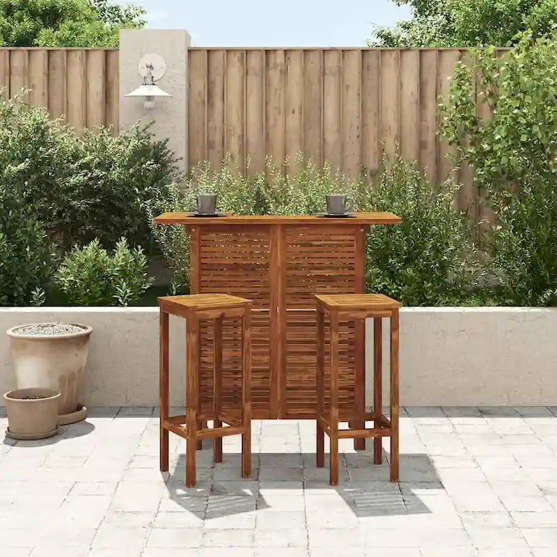 vidaXL 3 Pieces Bar Set, 41.3x20x43.3 Inches Solid Acacia Wood