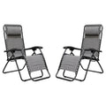 Caravan Canopy Infinity Zero Gravity Steel Frame Patio Deck Chair, Grey (Pair) - 22