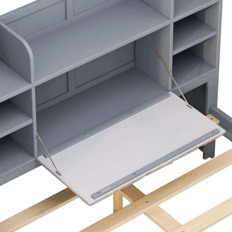 Multi-functional Full Size Bed with 4 Under-bed Portable Storage Drawers