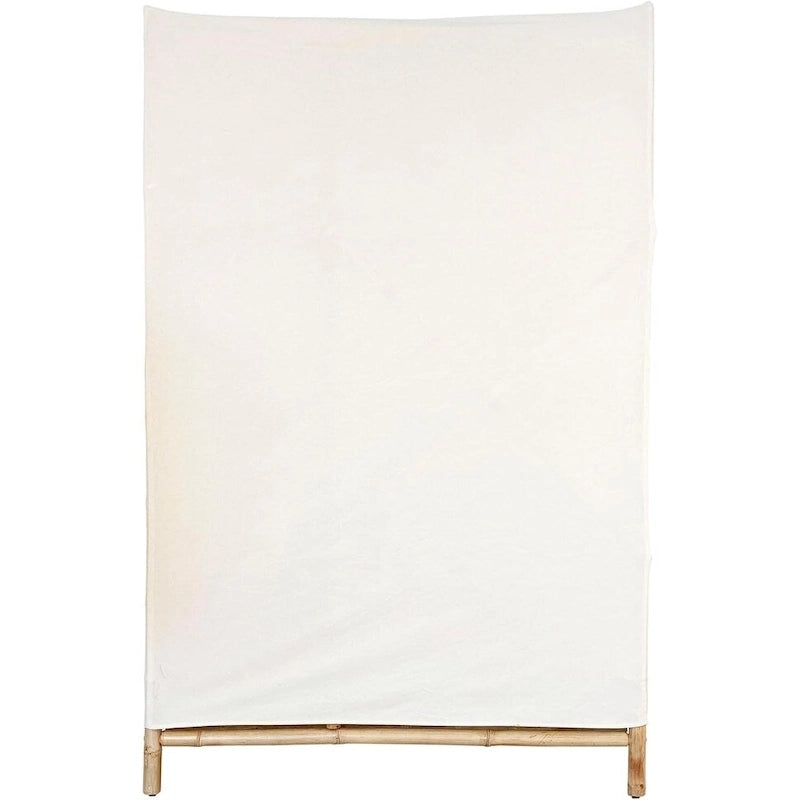 Bamboo Wardrobe Closet Organizer with Shelves and Fabric Cover