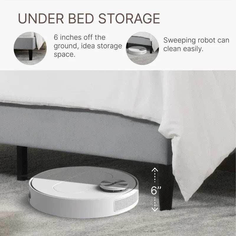Eleanor Upholstered Platform Bed Frame with Vertical Stripe Headboard