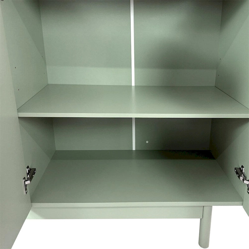 4-Door Wood Storage Cabinet with Legs and Adjustable Shelf