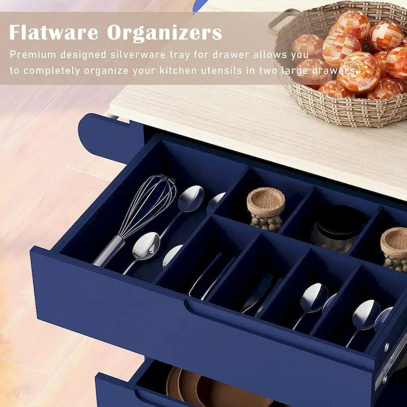 Store Kitchen Cart with Wheels and 8 Drawers