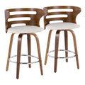 Carson Carrington Cranagh 26 Fixed-Height Counter Stool with Bent Wood Legs (Set of 2)