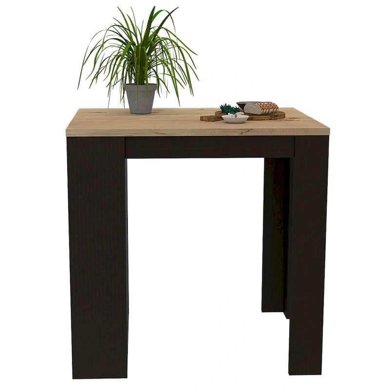 Danna Kitchen Counter Dining Table ,Two Legs, Three Side Shelves - N/A