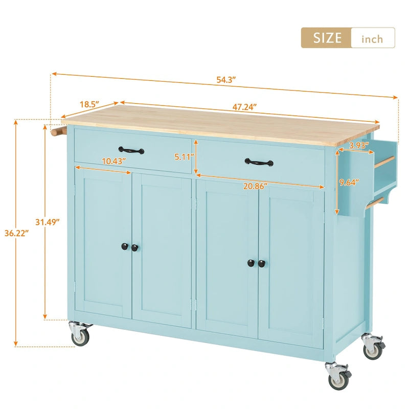 Homestyles Kitchen Island Finish with Wood Top Kitchen Cart