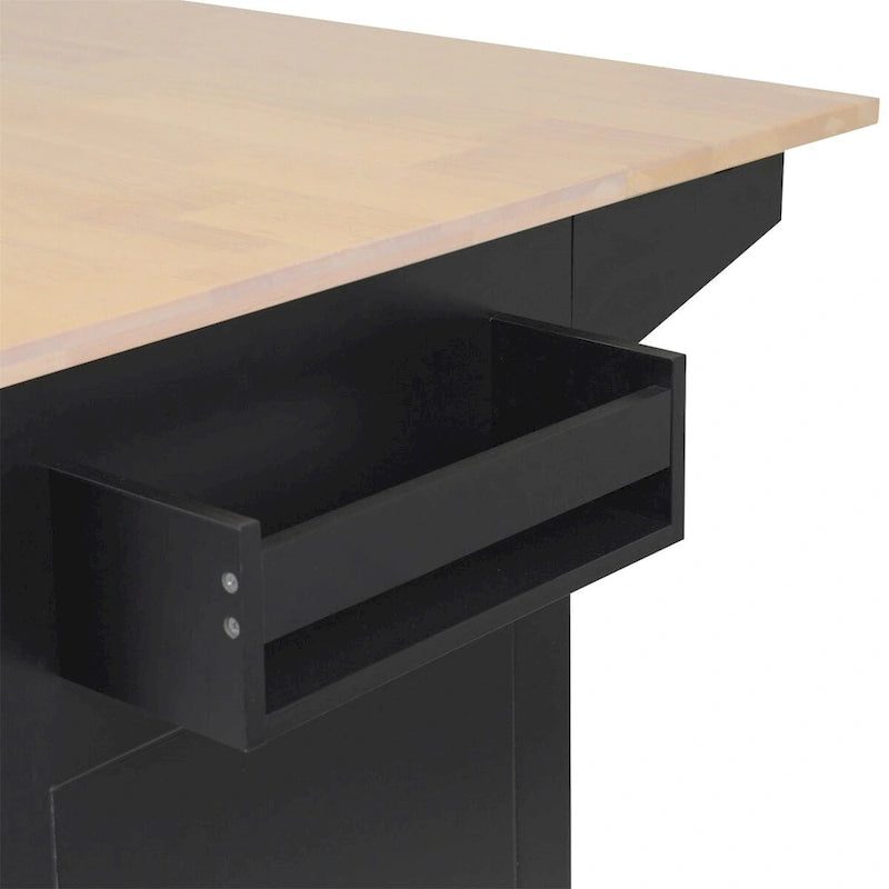 Merax 53.9 Width Rolling Kitchen Cart on Wheels with Drop Leaf