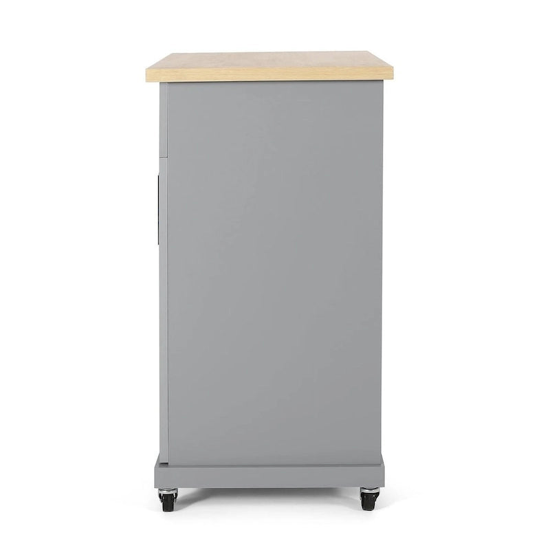 Contemporary Wood Kitchen Cart with Wheels Storage and Wheels by Christopher Knight Home