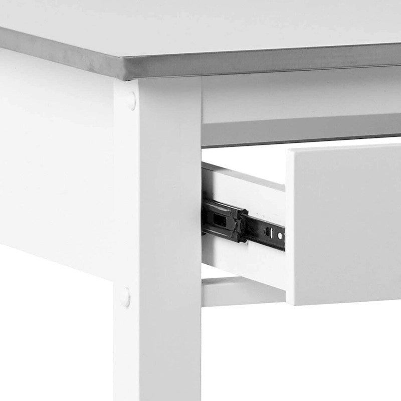 Ottawa Kitchen Cart, Stainless Steel & White
