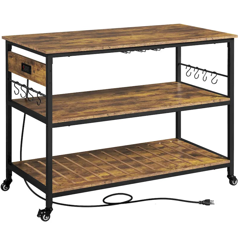 Yaheetech Kitchen Microwave Oven Stand with 3 Shelves and Worktop