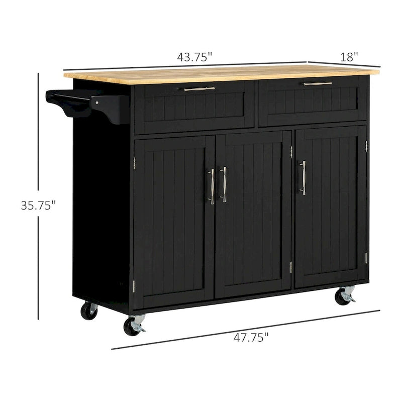Mobile Kitchen Island with Storage