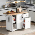 Rolling Kitchen Cart with Drop Leaf, Storage Rack, and 3-Tier Cabinet Organizer
