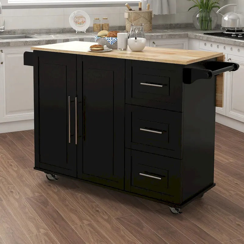Multi Functional Kitchen Island&Cart/Buffet with Spice Rack and Towel Rack