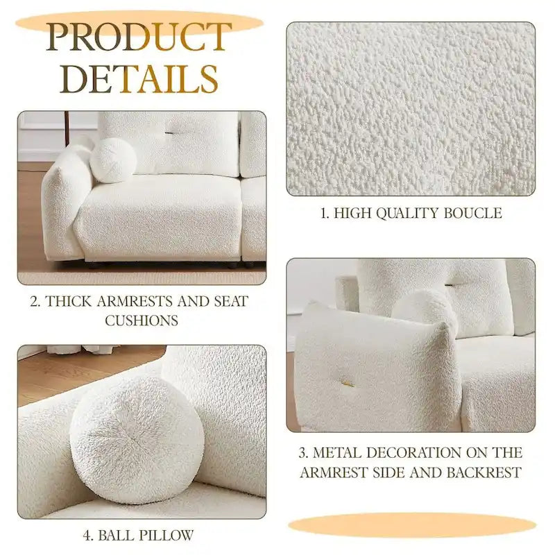 Lamb's Wool 2-Seater 90 Comfortable Cushion Sofa