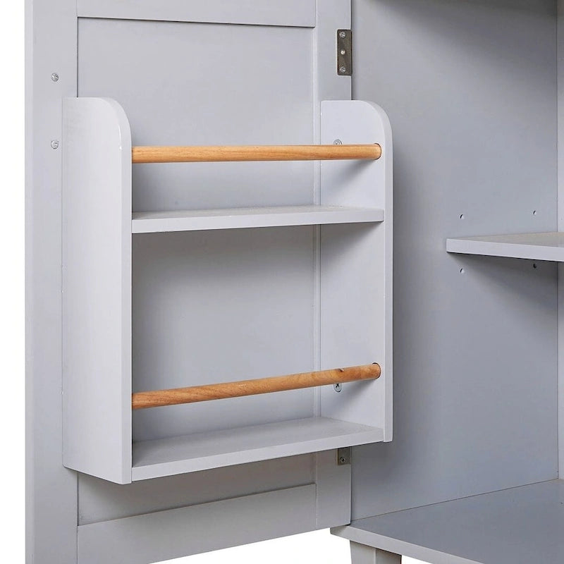 Rolling Kitchen Island Cart with Wheels , Drawer, Storage Racks