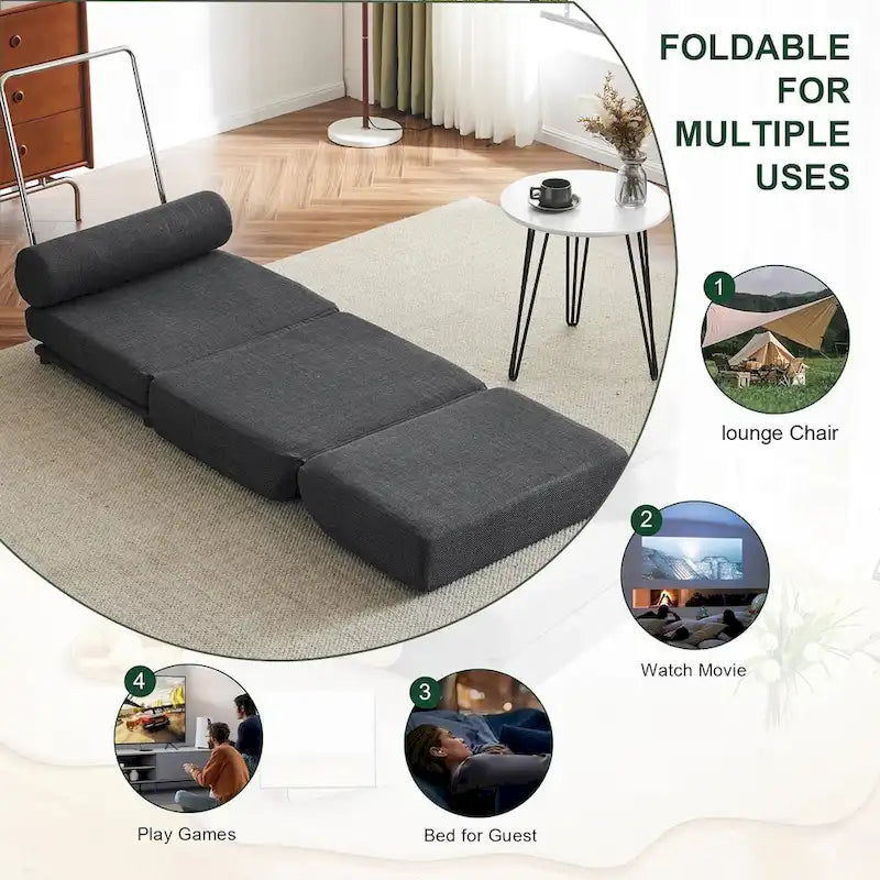Single Sofa Chair Foldable Single Sofa Bed with Pillow,Portable Foldable Sofa Bed,Leisure Sofa Chair,Easy to Store