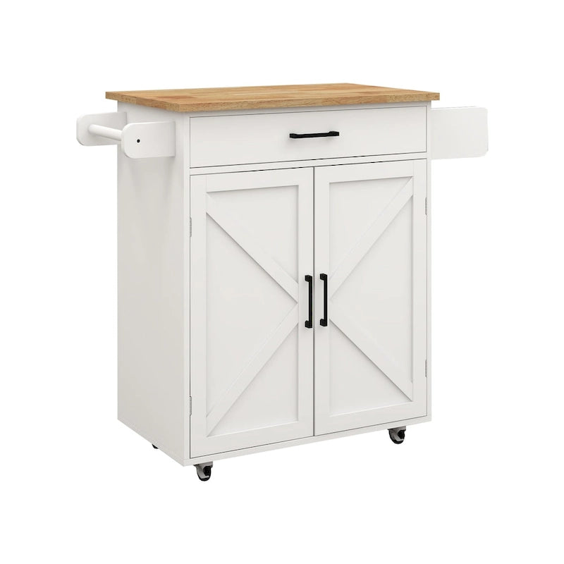 Kitchen island rolling trolley cart with Adjustable Shelves