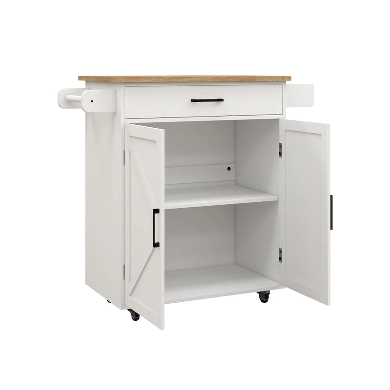 Kitchen island rolling trolley cart with Adjustable Shelves