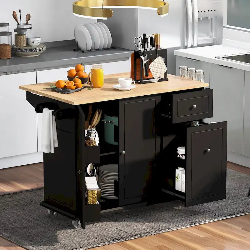 Kitchen Island with Drop Leaf - N/A