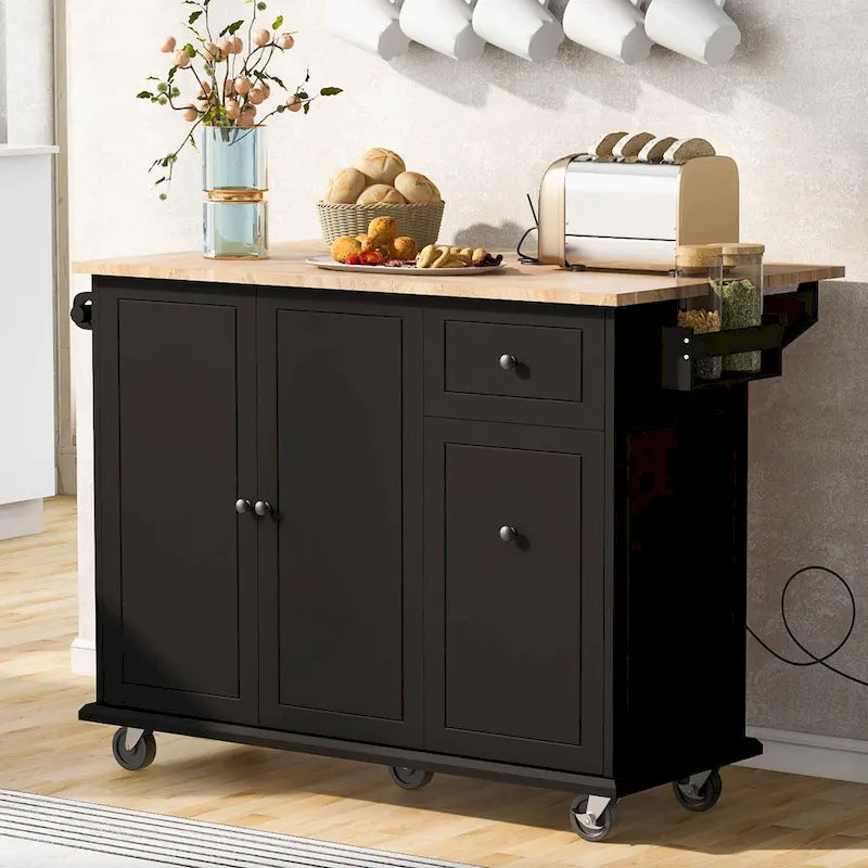 Kitchen Island with Drop Leaf - N/A