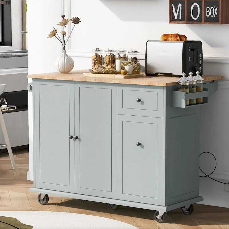 Kitchen Island with Drop Leaf - N/A