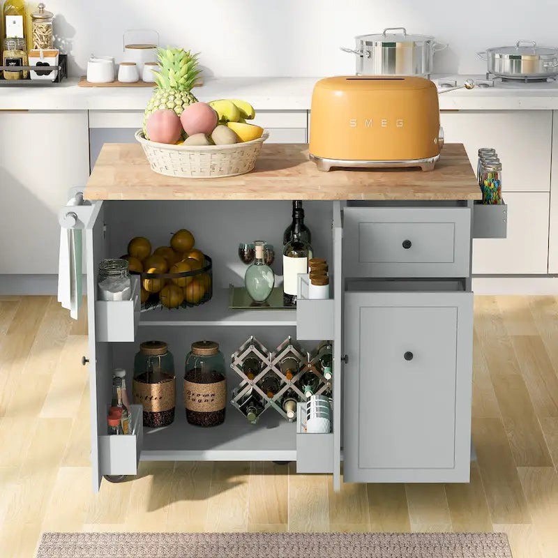 Kitchen Island with Drop Leaf - N/A