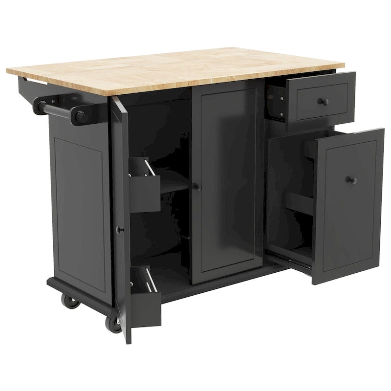 Kitchen Island with Drop Leaf - N/A