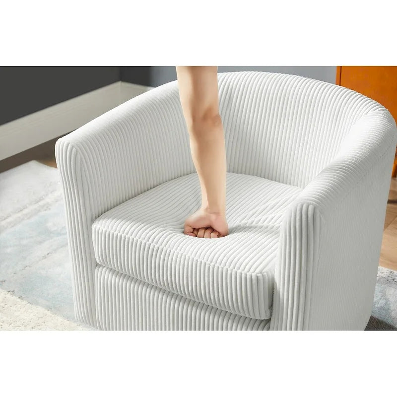 Swivel Accent Single Sofa Chair with Ottoman
